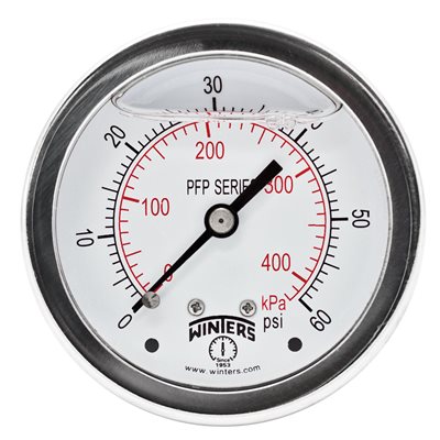 LF / SS 2.5'' 0-60 PSI / KPA 1 / 4'' NPT BACK