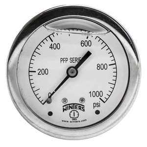 SS 2.5'' 0-1000 PSI 1 / 4'' NPT BACK