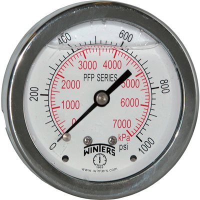 LF / SS 2.5'' 0-1000 PSI / KPA 1 / 4'' NPT BACK