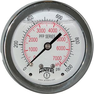 LF / SS 2.5'' 0-1000 PSI / KPA 1 / 4'' NPT BACK