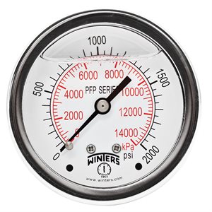 LF / SS 2.5'' 0-2000 PSI / KPA 1 / 4'' NPT BACK