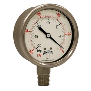 LF / SS 2.5'' 0-30'' VACUUM 1 / 4'' NPT BOTTOM