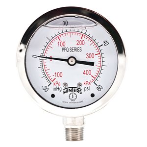 LF / SS 2.5'' 30'' / 0 / 60 PSI / KPA 1 / 4'' BOTTOM