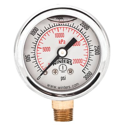 LF / BR 1.5" x 1 / 8" NPT BTM 0 / 3000 PSI / KPA