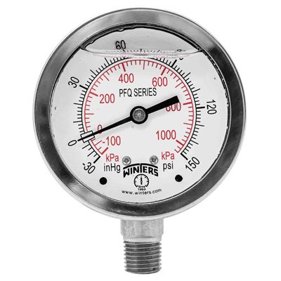 LF / SS 2.5'' 30'' / 0 / 150 PSI / KPA 1 / 4'' BOTTOM