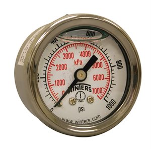 LF / BR 1.5"x1 / 8" NPT BACK 0 / 1000 PSI / KPA