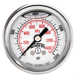 LF / BR 1.5"x1 / 8" NPT BACK 0 / 2000 PSI / KPA