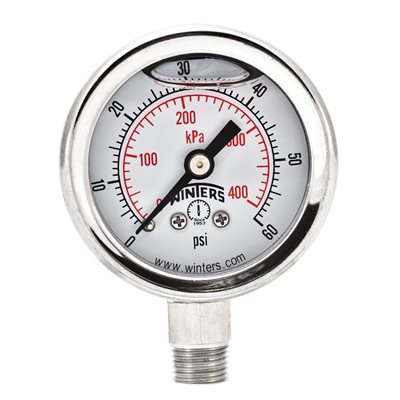LF / SS 1.5"x1 / 8" NPT BOTTOM 0 / 60 PSI / KPA