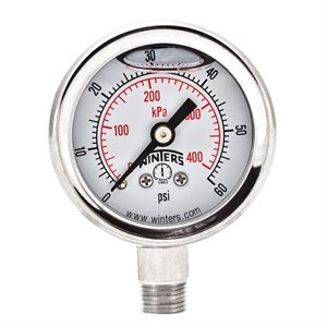 LF / SS 1.5"x1 / 8" NPT BOTTOM 0 / 60 PSI / KPA