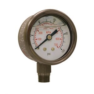 LF / SS 1.5"x1 / 8" NPT BOTTOM 0 / 100 PSI / KPA