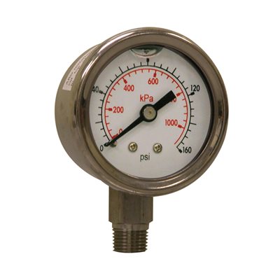 LF / SS 1.5"x1 / 8" NPT BOTTOM 0 / 160 PSI / KPA