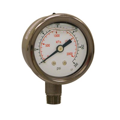 LF / SS 1.5"x1 / 8" NPT BOTTOM 0 / 300 PSI / KPA