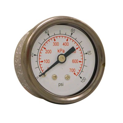 LF / SS 1.5"x1 / 8" NPT BACK 0 / 100 PSI / KPA