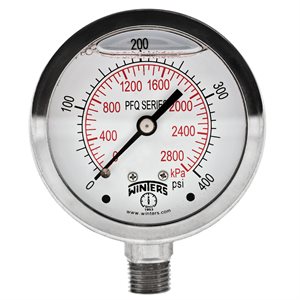 LF / SS 2.5'' 0-400 PSI / KPA 1 / 4'' NPT BOTTOM