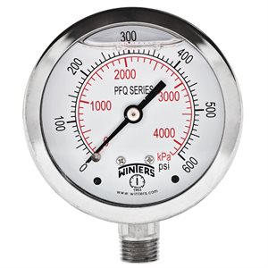 LF / SS 2.5'' 0-600 PSI / KPA 1 / 4'' NPT BOTTOM