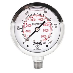 LF / SS 2.5'' 0-1000 PSI / KPA 1 / 4'' BOTTOM