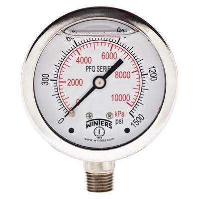LF / SS 2.5'' 0-1500 PSI / KPA 1 / 4'' BOTTOM