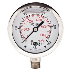 LF / SS 2.5'' 0-1500 PSI / KPA 1 / 4'' BOTTOM