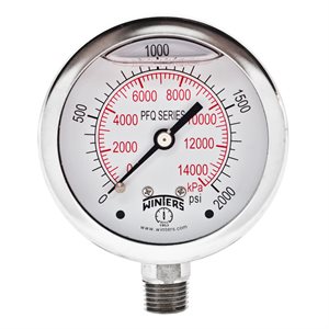 LF / SS 2.5'' 0-2000 PSI / KPA 1 / 4'' BOTTOM
