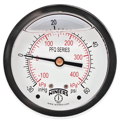 LF / SS 2.5" 30" / 0 / 60 PSI / KPA 1 / 4" BACK