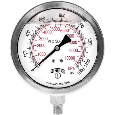 QUAL LF / SS 4''x1 / 4''NPT BTM 0 / 1500 PSI / KPA
