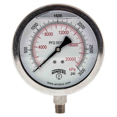 QUAL LF / SS 4''x1 / 4''NPT BTM 0 / 3000 PSI / KPA