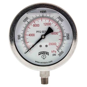 QUAL LF / SS 4''x1 / 4''NPT BTM 0 / 3000 PSI / KPA