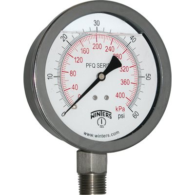 QUAL LF / SS 4''x1 / 2''NPT BTM 0 / 60 PSI / KPA