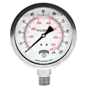 QUAL LF / SS 4''x1 / 2''NPT BTM 0 / 100 PSI / KPA