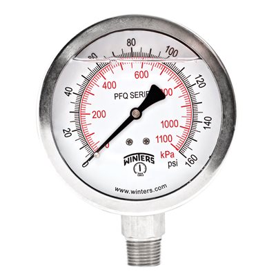 QUAL LF / SS 4''x1 / 2''NPT BTM 0 / 160 PSI / KPA