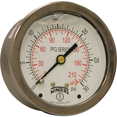 LF / SS 2.5'' 0-30 PSI / KPA 1 / 4'' NPT BACK