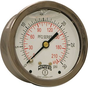 LF / SS 2.5'' 0-30 PSI / KPA 1 / 4'' NPT BACK