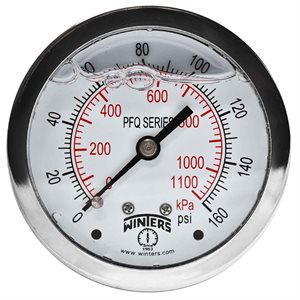 LF / SS 2.5" 0-160 PSI / KPA 1 / 4" NPT BACK