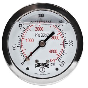 LF / SS 2.5'' 0-600 PSI / KPA 1 / 4'' NPT BACK