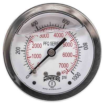 LF / SS 2.5" 0-1000 PSI / KPA 1 / 4" NPT BACK