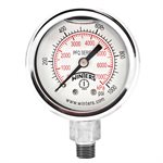 2'' x 1 / 4'' NPT BTM SS, 0-1,000 PSI / KPA, GLYCERIN FILLED