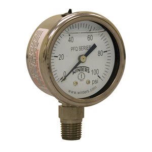 2'' x 1 / 4'' NPT BTM SS, 0-100 PSI, GLYCERIN FILLED