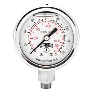 2'' x 1 / 8'' NPT BTM SS, 0-160 PSI / KPA, GLYCERIN FILLED