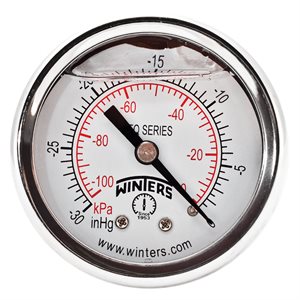 2'' x 1 / 4'' NPT BCK SS, 30” HG VACUUM / KPA, GLYCERIN FILLED