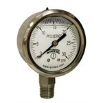 2'' x 1 / 4'' NPT BTM SS, 0-30 PSI, GLYCERIN FILLED