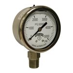 2'' x 1 / 4'' NPT BTM SS, 0-5,000 PSI, GLYCERIN FILLED