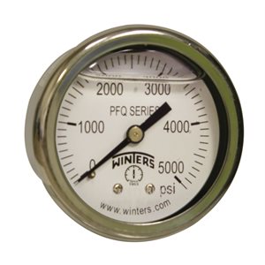 2'' x 1 / 8'' NPT BCK SS, 0-5,000 PSI, GLYCERIN FILLED