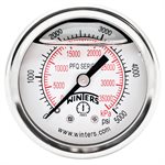 2'' x 1 / 8'' NPT BCK SS, 0-5,000 PSI / KPA, GLYCERIN FILLED