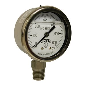 2'' x 1 / 8'' NPT BTM SS, 0-6,000 PSI, GLYCERIN FILLED