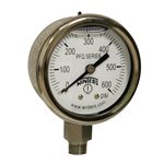 2'' x 1 / 8'' NPT BTM SS, 0-600 PSI, GLYCERIN FILLED