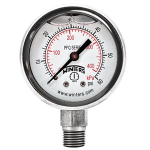 2'' x 1 / 4'' NPT BTM SS, 0-60 PSI / KPA, GLYCERIN FILLED