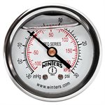 2'' x 1 / 4'' NPT BCK BRASS, 30"-0-30 PSI / KPA, GLYCERIN FILLED