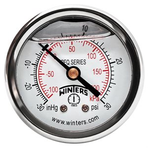 2'' x 1 / 4'' NPT BCK BRASS, 30"-0-30 PSI / KPA, GLYCERIN FILLED