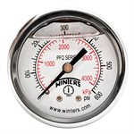 2'' x 1 / 4'' NPT BCK BRASS, 0-600 PSI / KPA, GLYCERIN FILLED