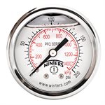 2'' x 1 / 8'' NPT BCK SS, 0-200 PSI / KPA, GLYCERIN FILLED